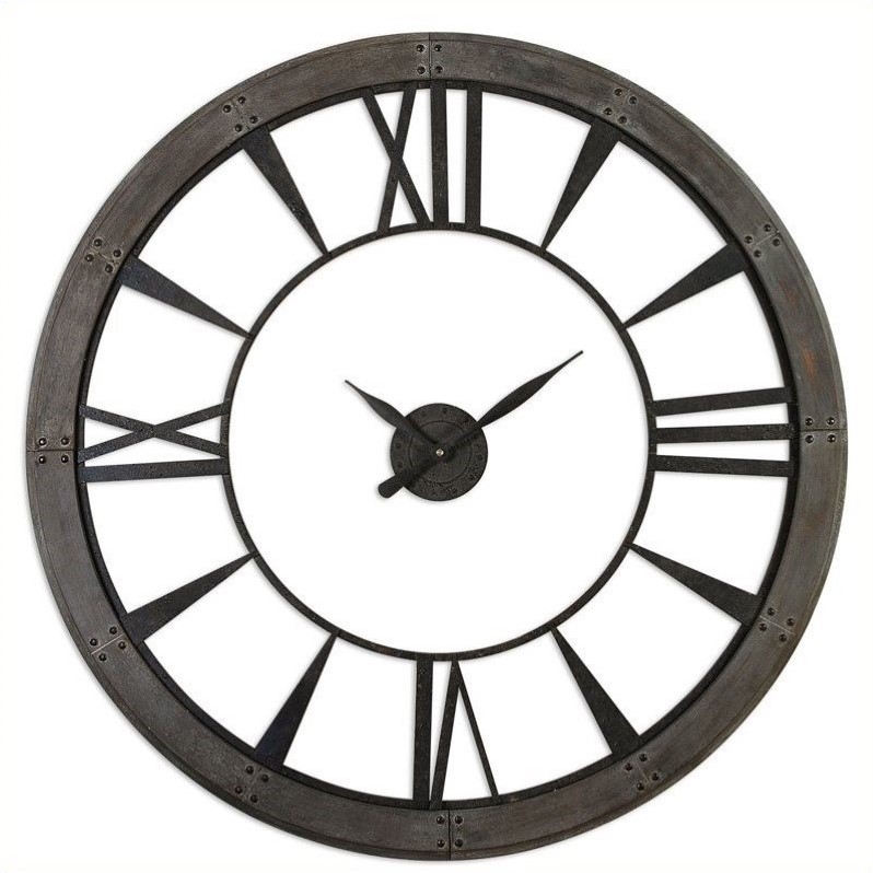 Uttermost Ronan Inch Wall Clock In Dark Rustic Bronze