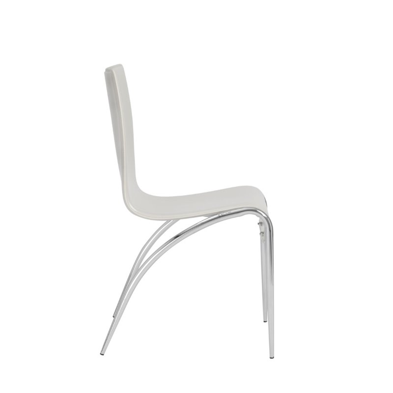 Eurostyle Grace Dining Chair In White Leather 03185