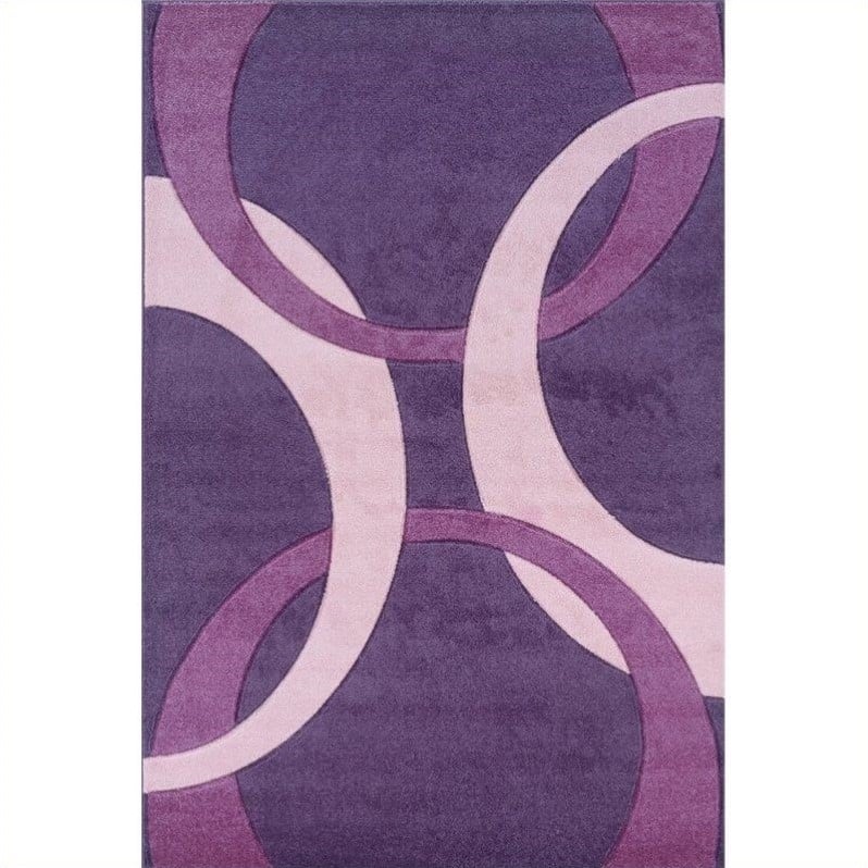 Rugs Kids Area Rug in Purple and Baby Pink - RUG-CU02XX