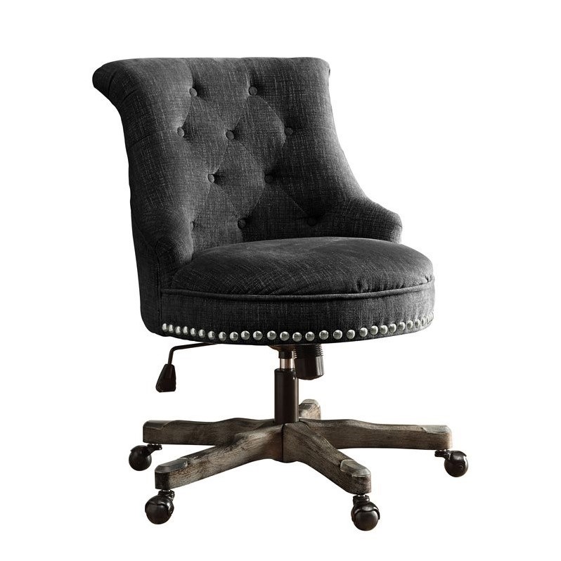 Armless Upholstered Office Chair in Charcoal Gray - 178403CHAR01U