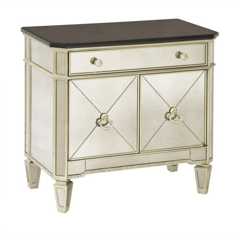 Bassett Mirror Borghese Small Mirrored Accent Chest in Silver - 8311-225EC