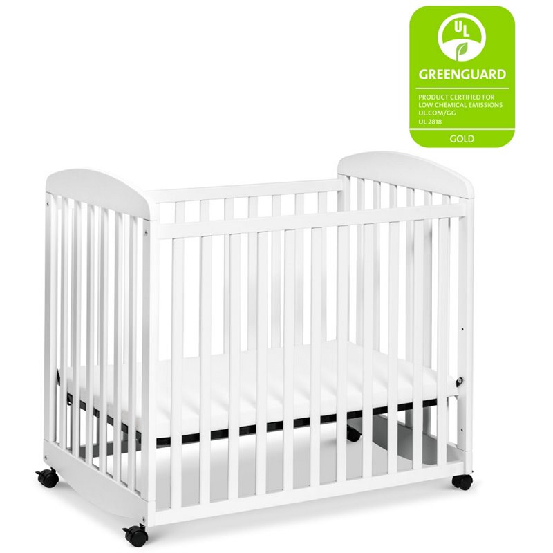 DaVinci Alpha Mini Rocking Mobile Wood Baby Crib in White 