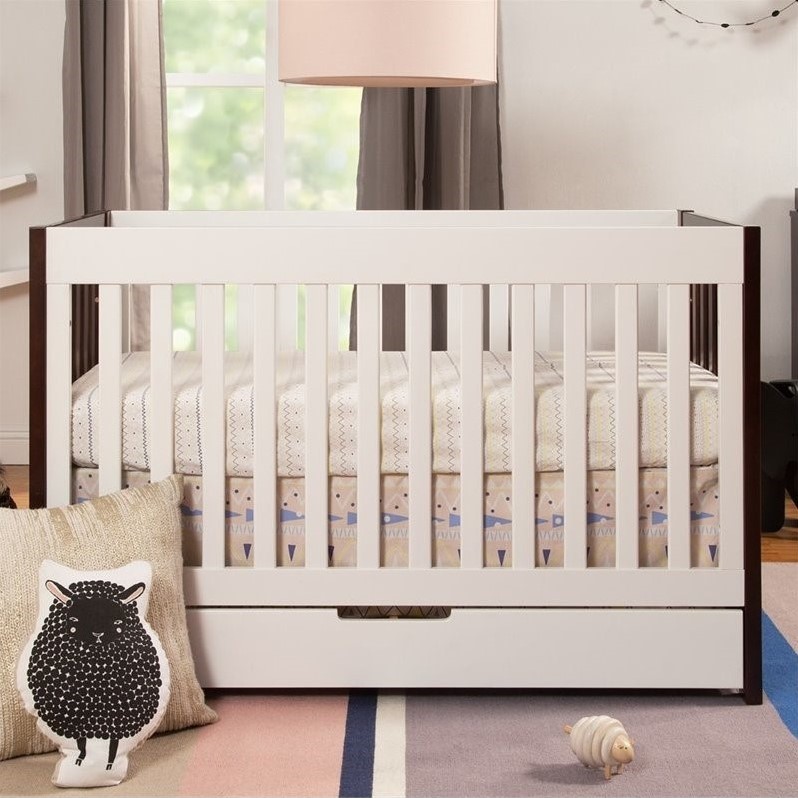 Babyletto Mercer 3in1 Convertible Wood Crib in Espresso and White