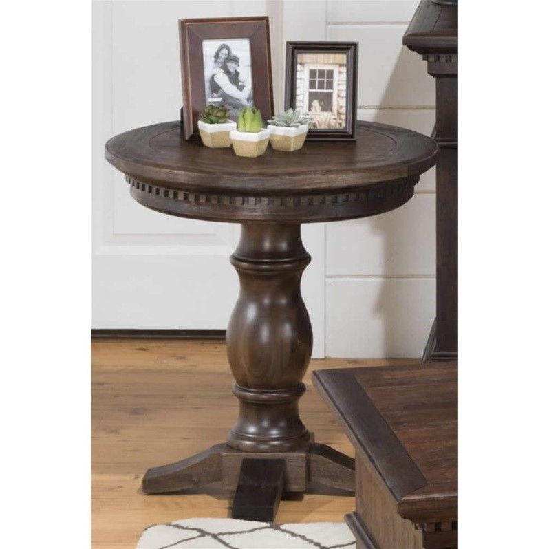 Jofran Geneva Hills Round Accent Table In Brown 677 7 Kit