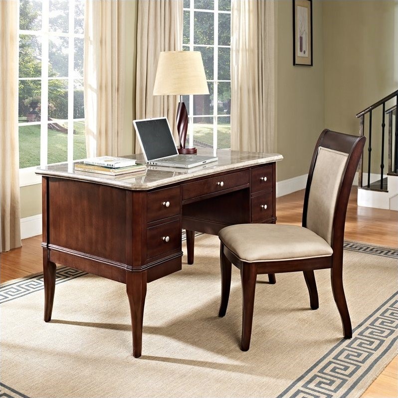 Steve Silver Company Marseille Marble Top Writing Desk MS150D