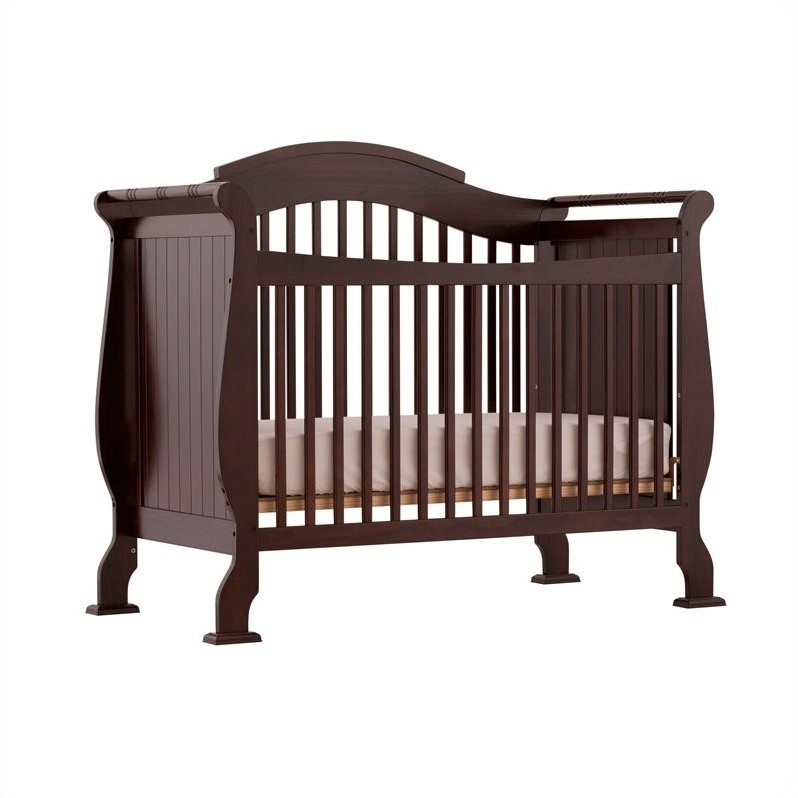 4-in-1 Fixed Side Convertible Crib In Espresso - 04587-259