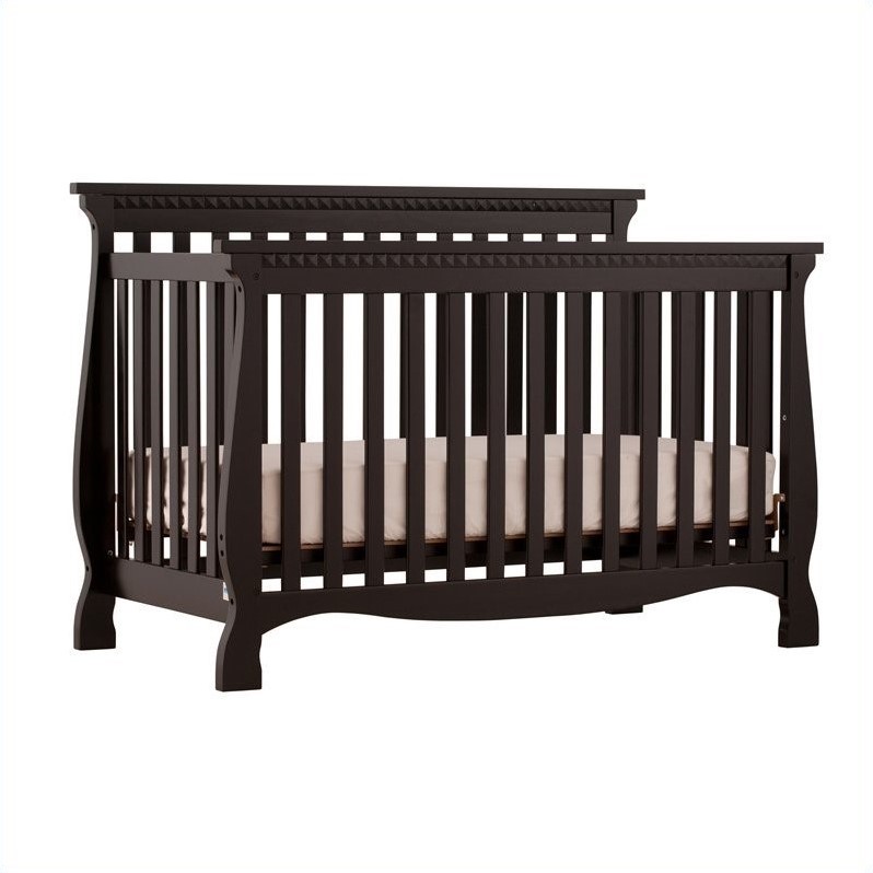 4in1 Fixed Side Convertible Crib in Black 0458713B