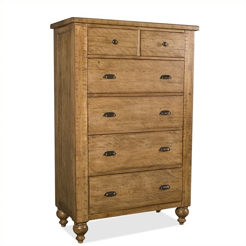 Riverside Furniture Summerhill 6 Drawer Chest in Canby Rustic Pine - 91665