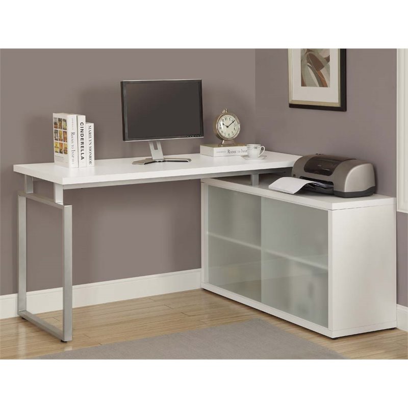 Corner Computer Desk in White - I 7036