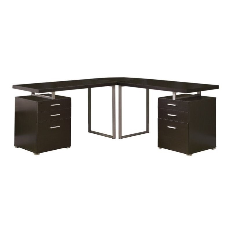 Monarch Cappuccino 48 In Computer Desk Home 3 Piece 48 L Shaped Desk Set In Cappuccino I7026