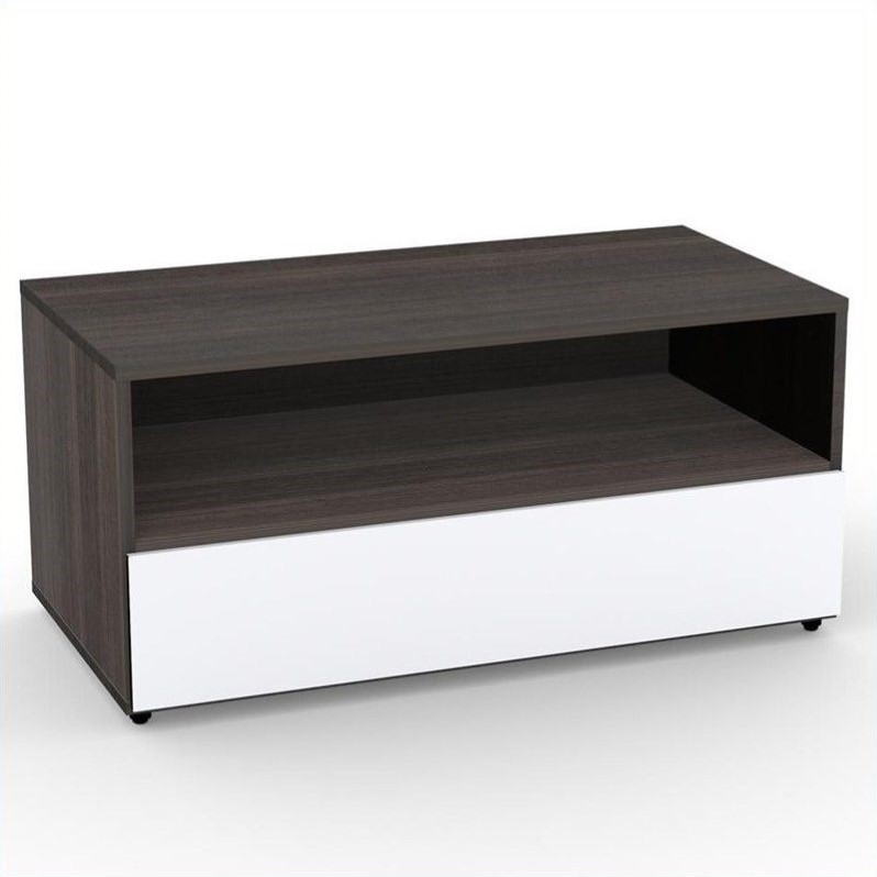 36 TV Stand In White Lacquer Ebony 221433   386090 1 L 