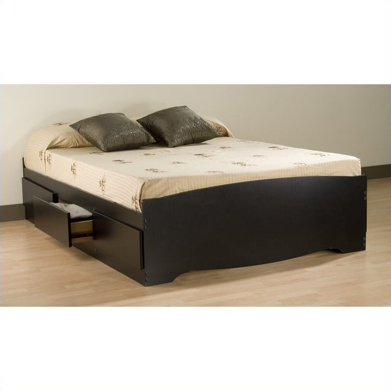 Bookcase Platform Storage Bed With Headboard In Black - BBX-XX00-MKIT