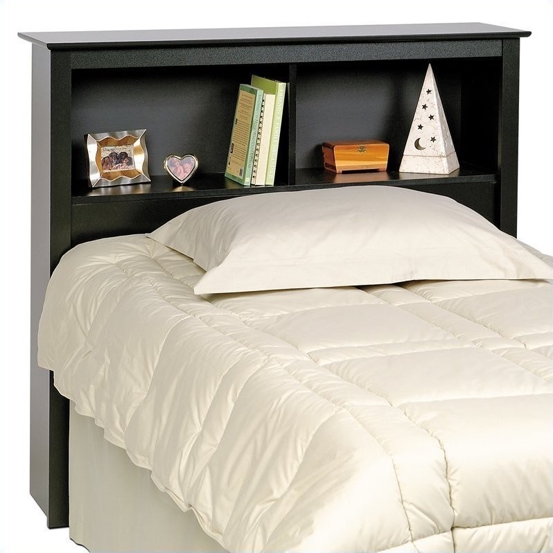 Bookcase Platform Storage Bed with Headboard in Black - BBX-XX00-MKIT