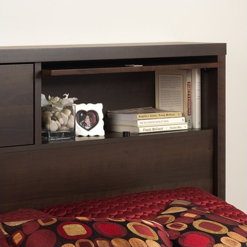 2 Door Full / Queen Bookcase Headboard in Espresso - EHFX ...