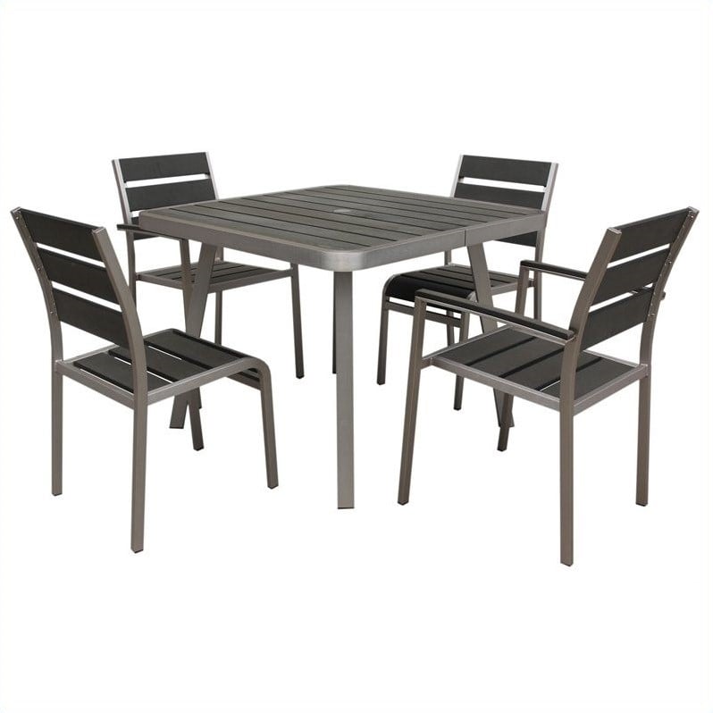 5 Piece Metal Patio Dining Set in Aluminum - 76667