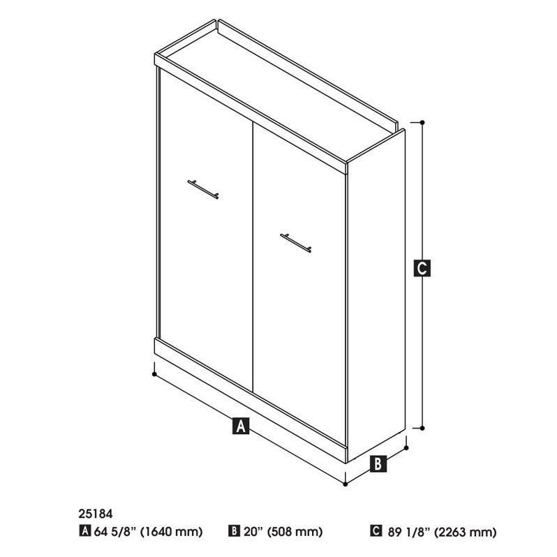 Bestar Nebula Queen Wall Bed in White - 25184-17