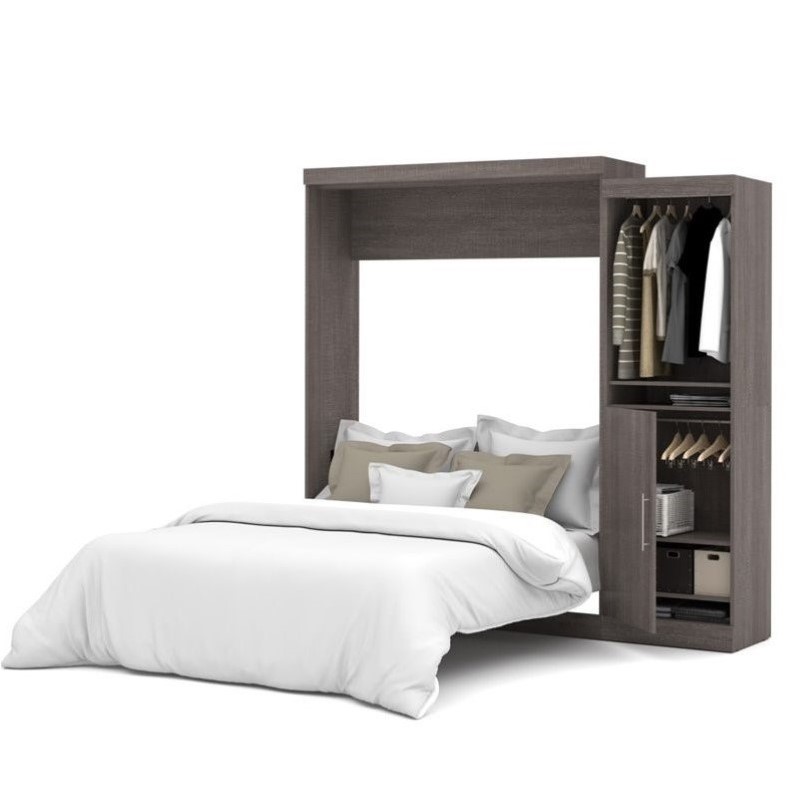 bestar nebula 90 quot queen wall bed kit in bark grey 25880 47 bestar nebula 90 quot queen wall bed kit in bark grey 25880 47