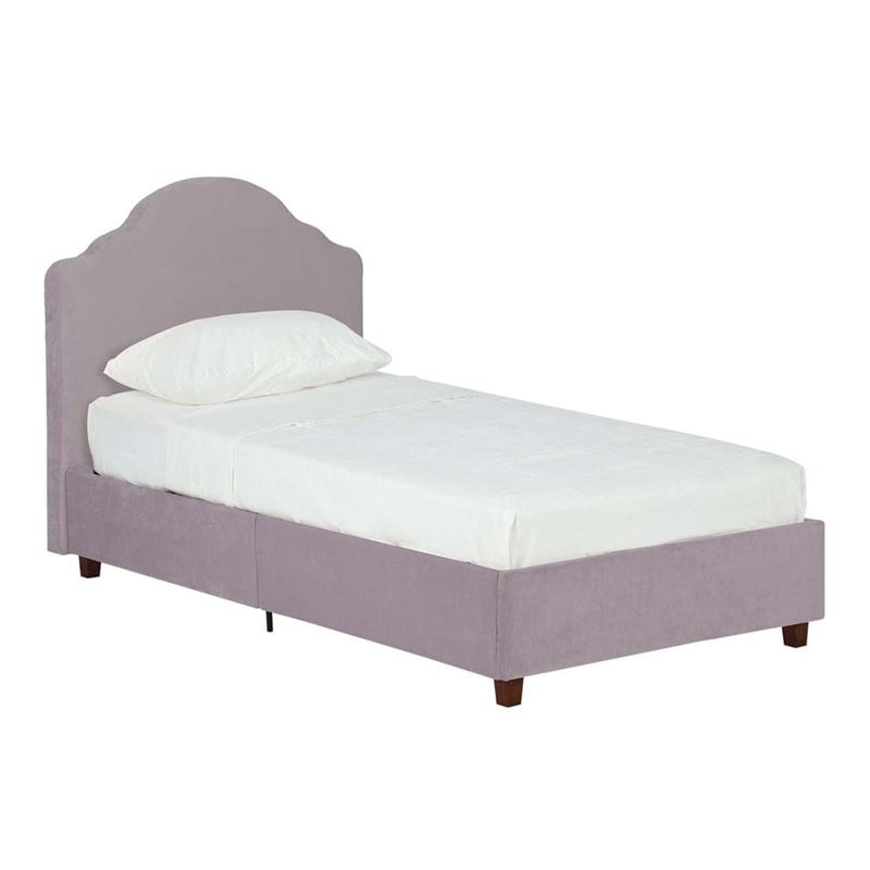 Upholstered Twin Platform Bed In Light Purple Lilac - 4075919