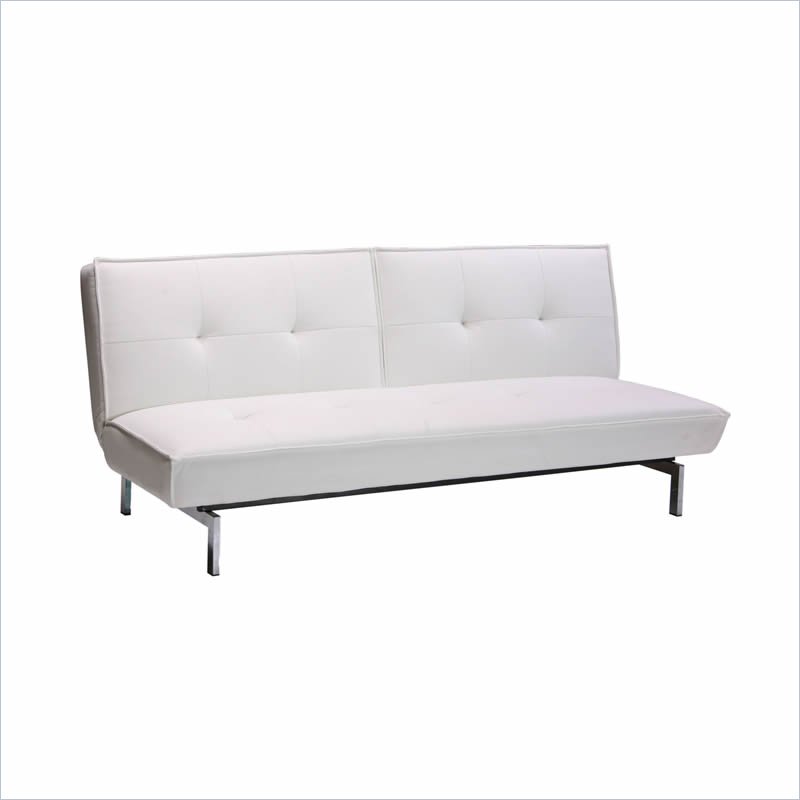 Belle Leather Convertible Sofa In White - 2003107