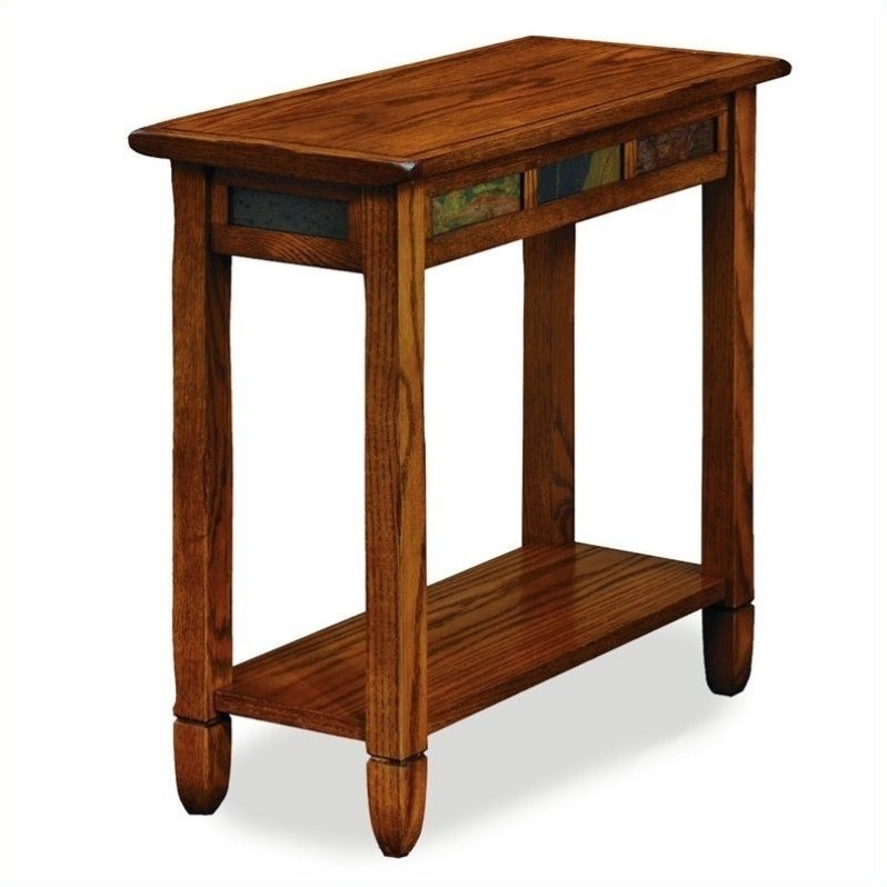 Leick Furniture Rustic Slate Chairside Small End Table in ...