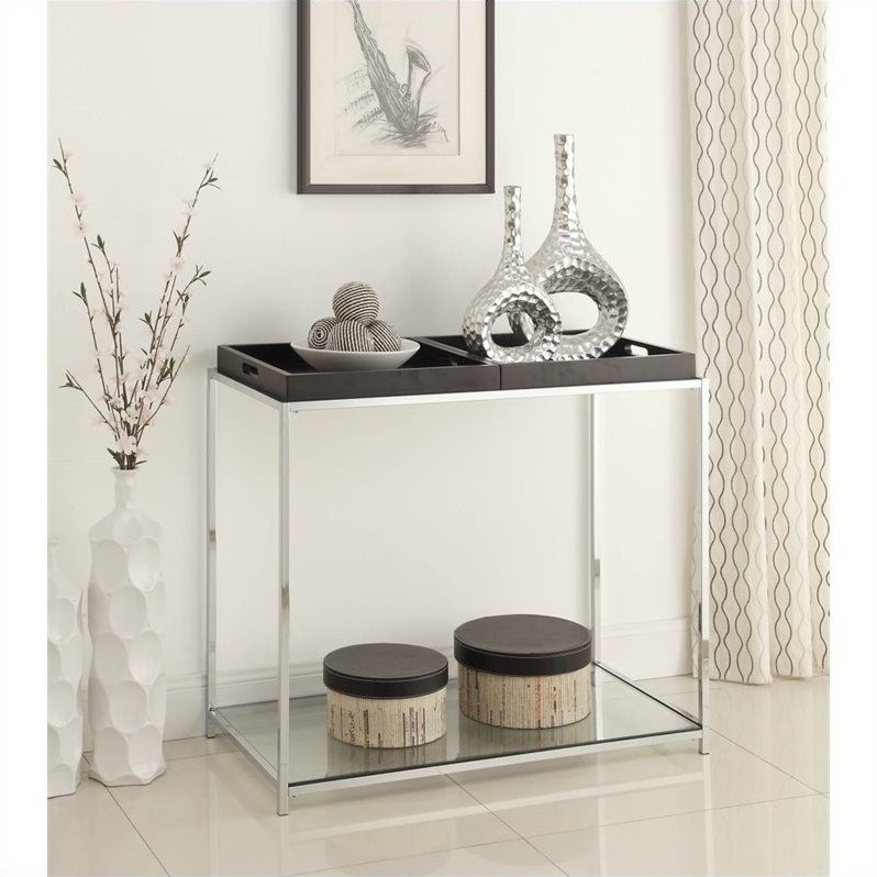 Glass Console Table in Black - 131399BL