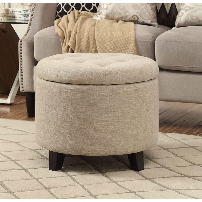 Round Ottoman in Tan - 163060FT