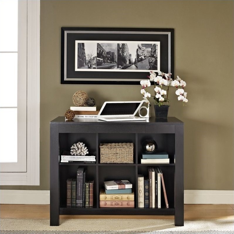 Desk with Drawer and Bookcase in Black Oak - 9394096