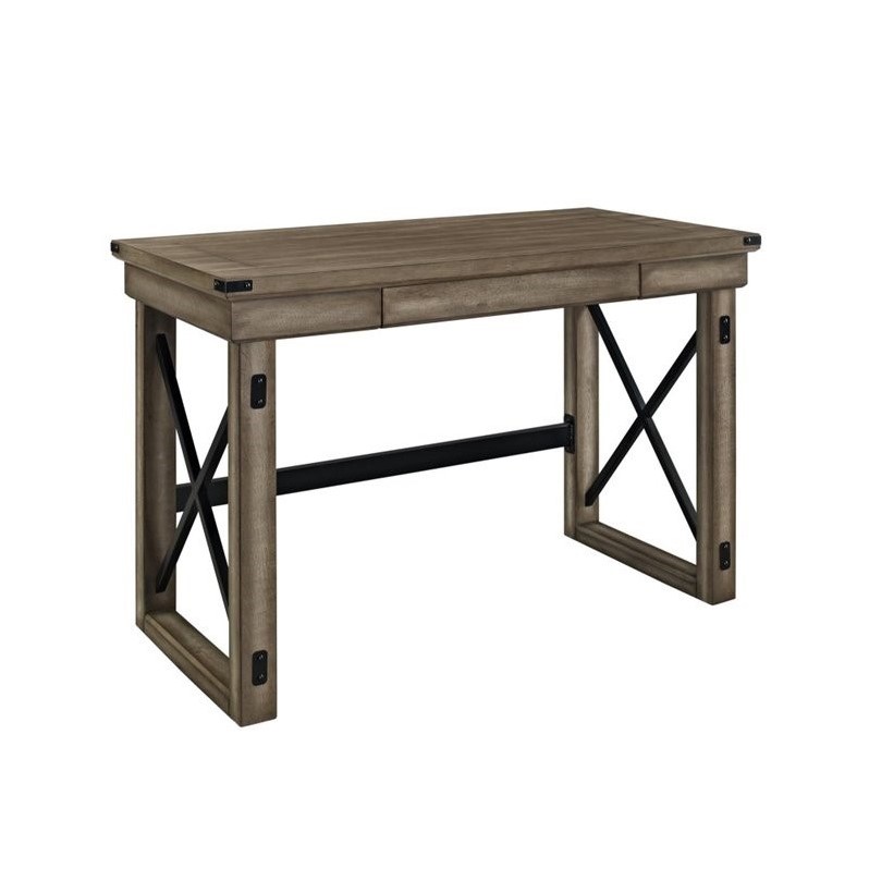 Rustic Desk with Metal Frame - 9835096