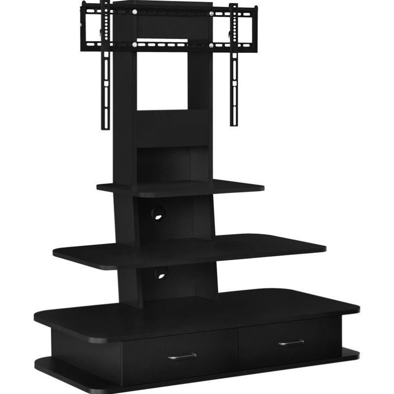 42" TV Stand with Mound and Drawers in Black - 1762096PCOM