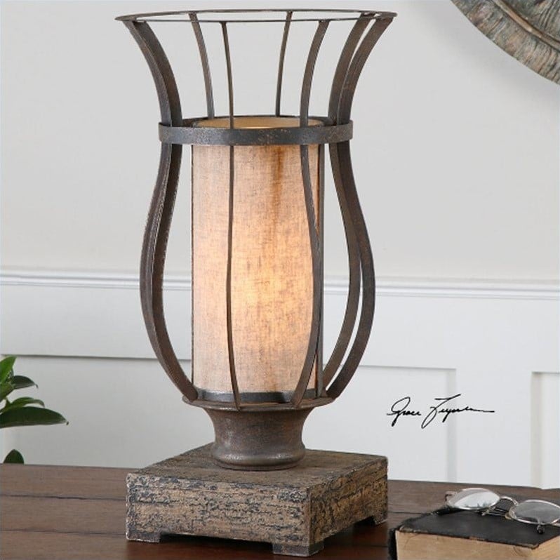 Uttermost Minozzo Metal Accent Lamp in Rustic Bronze - 29573-1