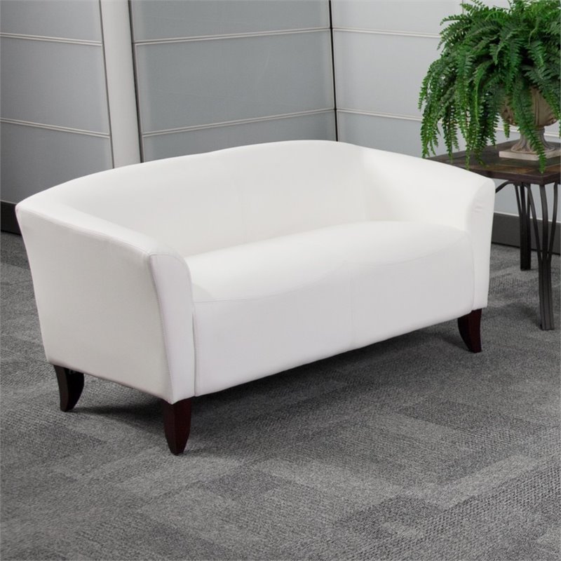 Leather Loveseat in White 1112WHGG