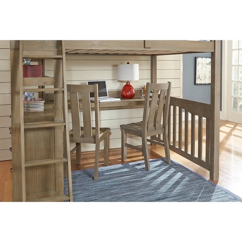 Highlands Driftwood Full Loft Bed With Desk And Chair Highlands Driftwood Full Loft Bed With Desk And Chair