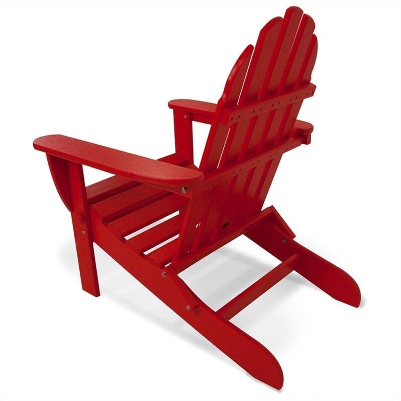 Polywood Classic Folding Adirondack Chair in Sunset Red 