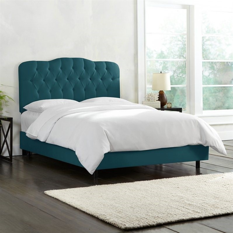 Skyline Tufted Panel Headboard in Peacock - 74XXSHNPCC