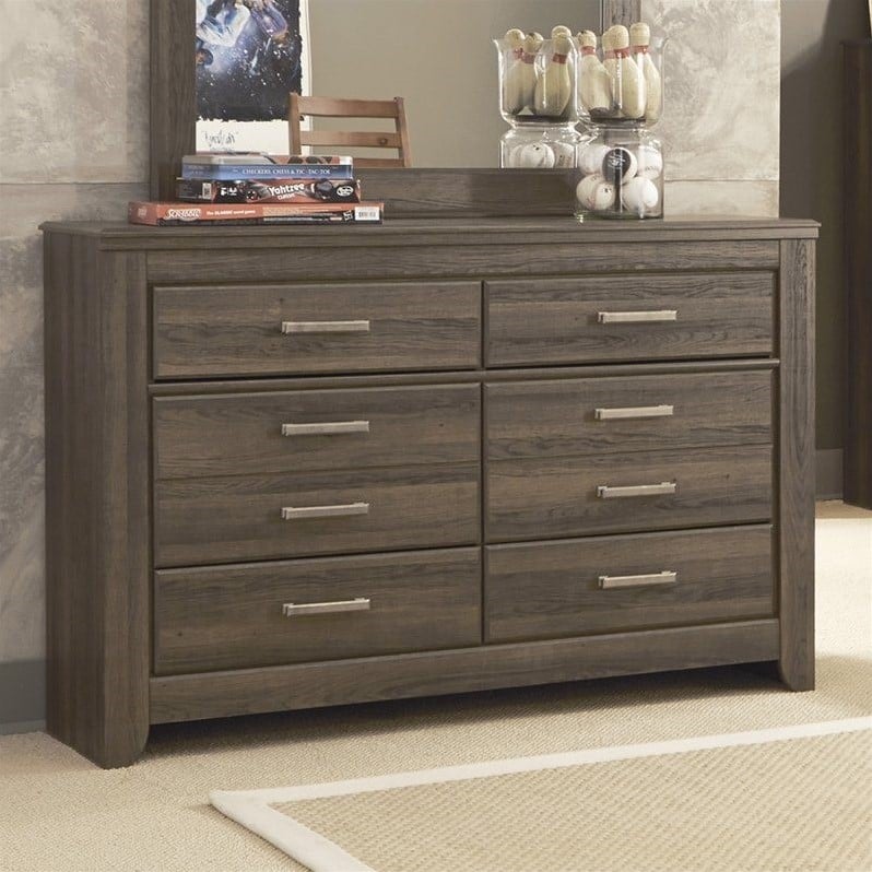 Ashley Furniture Juararo 6Drawer Youth Dresser in Dark Brown B25121