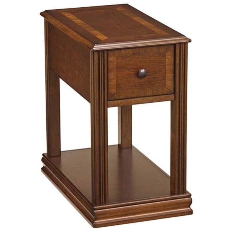 Ashley Furniture Breegin 1 Drawer End Table in Cherry T007527