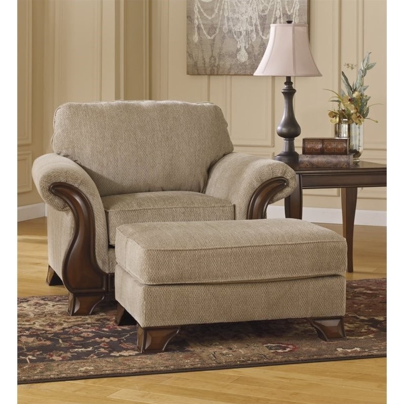Large Accent Chair With Ottoman - $319.99 - Ferncroft Yellow Accent