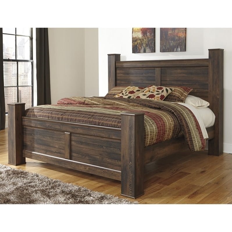 dark wood bed frame king