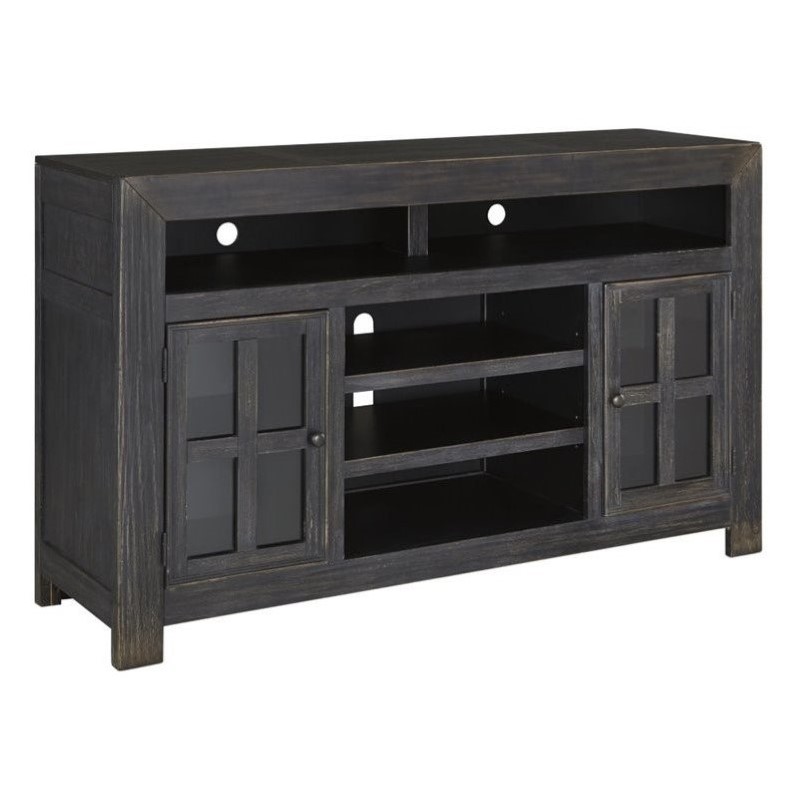 Ashley Gavelston 60" TV Stand in Weathered Black - W732-38