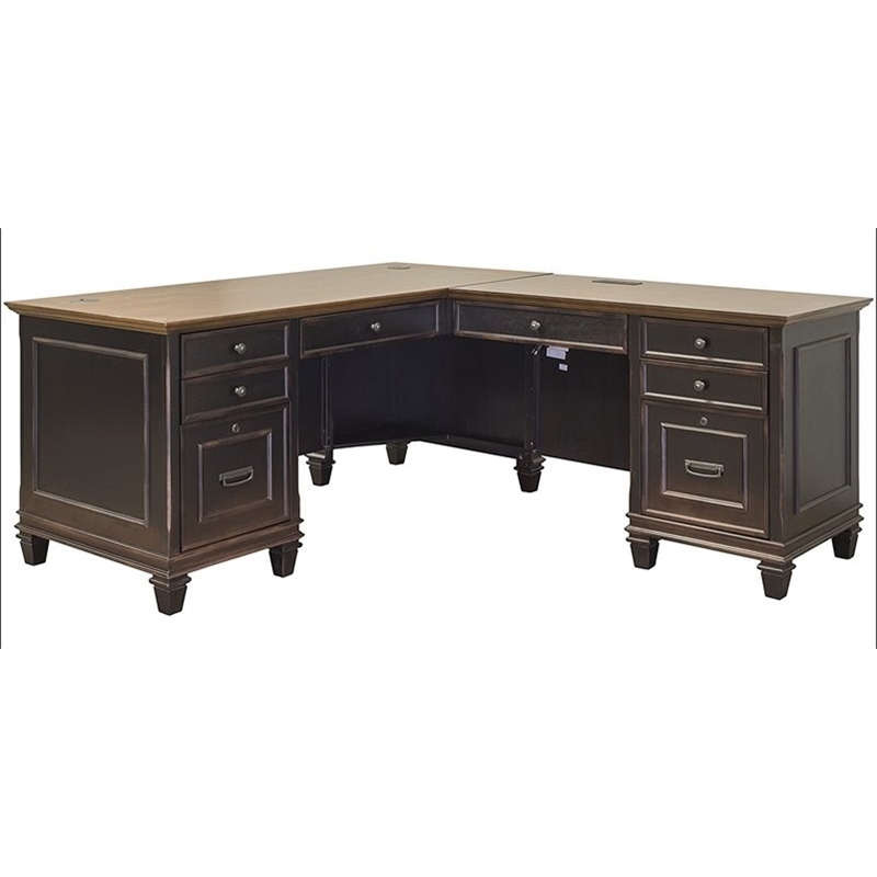 Martin Furniture Hartford Open L Shaped Desk Kathy Ireland Home By Martin Furniture Hartford 60 Pedestal L Shaped Desk With