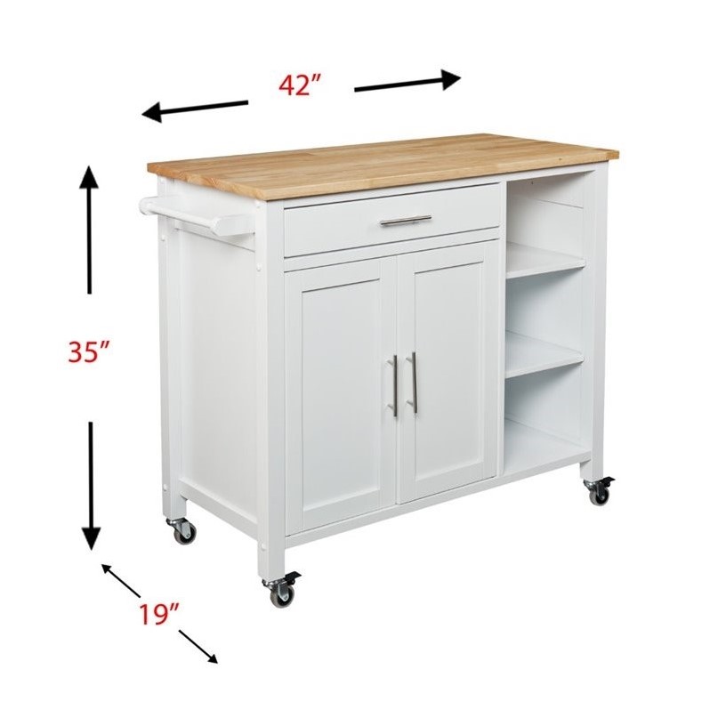 Southern Enterprises Martinville Kitchen Cart In White Ka3277 Southern Enterprises Martinville Kitchen Cart In White Ka3277