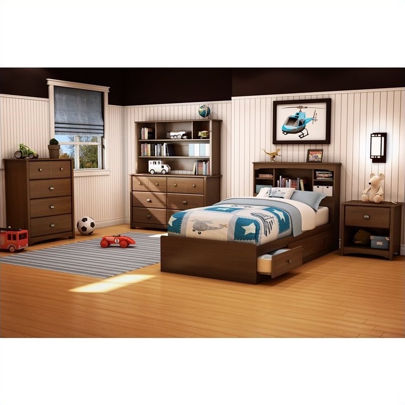 South Shore Nathan Kids Twin Mates Bed 3 Piece Bedroom Set ...