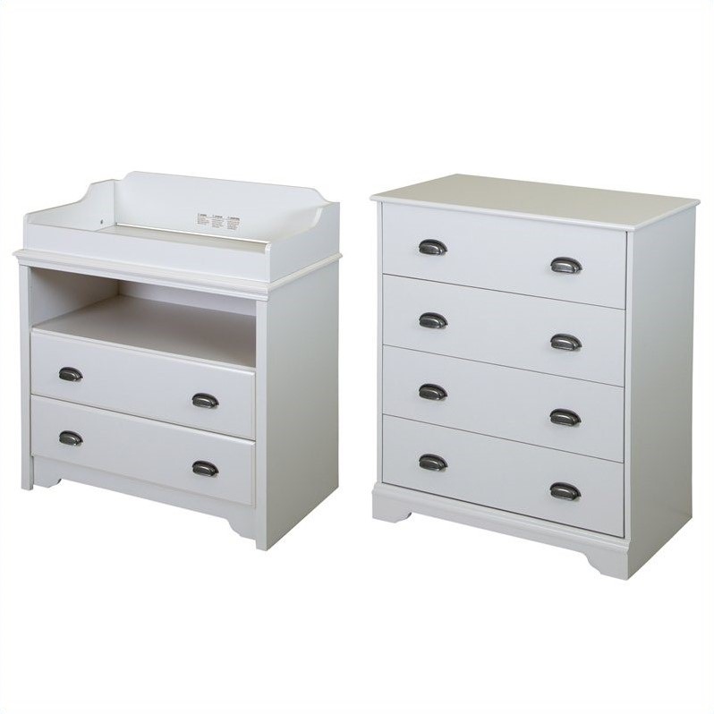 South Shore Fundy Tide Changing Table And 4 Drawer Chest South Shore Changing Table And Dresser White