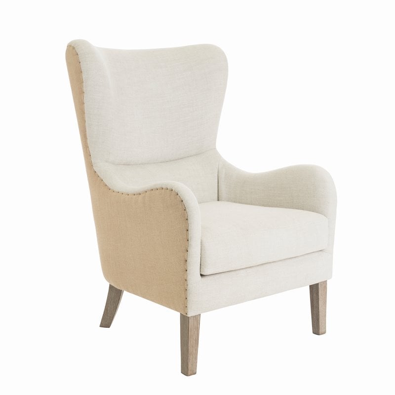 Tommy Hilfiger Warner Wingback Chair in Two-Toned Beige - CR46911TH