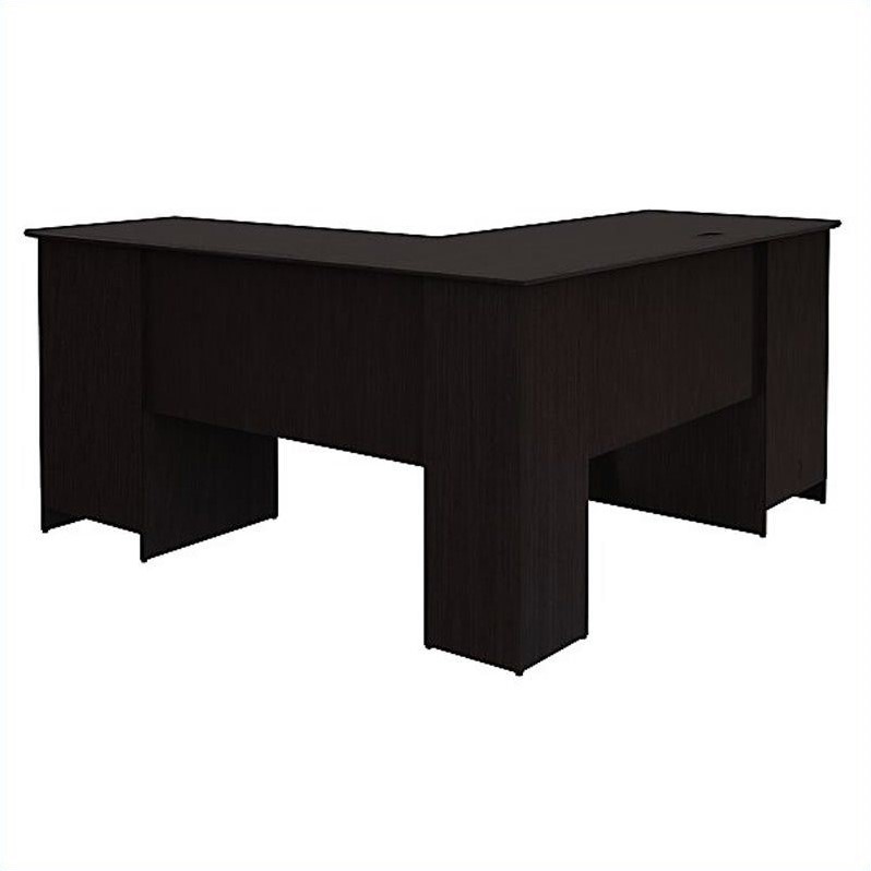 Bush Furniture Cabot Espresso L Shaped Desk Bush Cabot 60 L Shaped Computer Desk In Espresso Oak