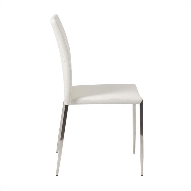 Eurostyle Diana Dining Chair in White/Stainless - 02348WHT