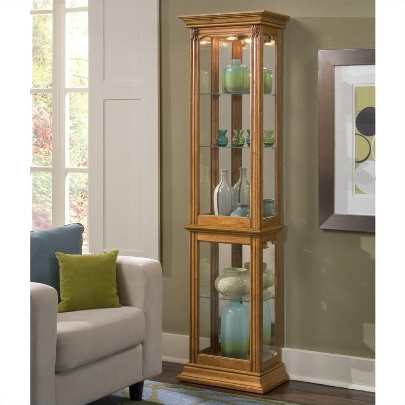 Pulaski Curios Display Cabinet in Estate Oak - 21214