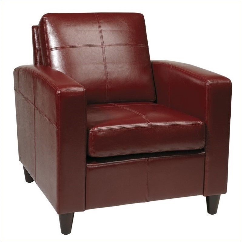 Leather Club Chair in Red - VNS51A-CBD