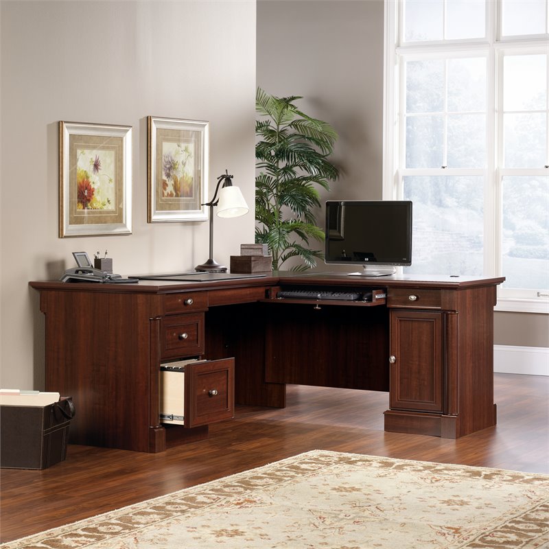 L Shaped Computer Desk in Cherry 413670