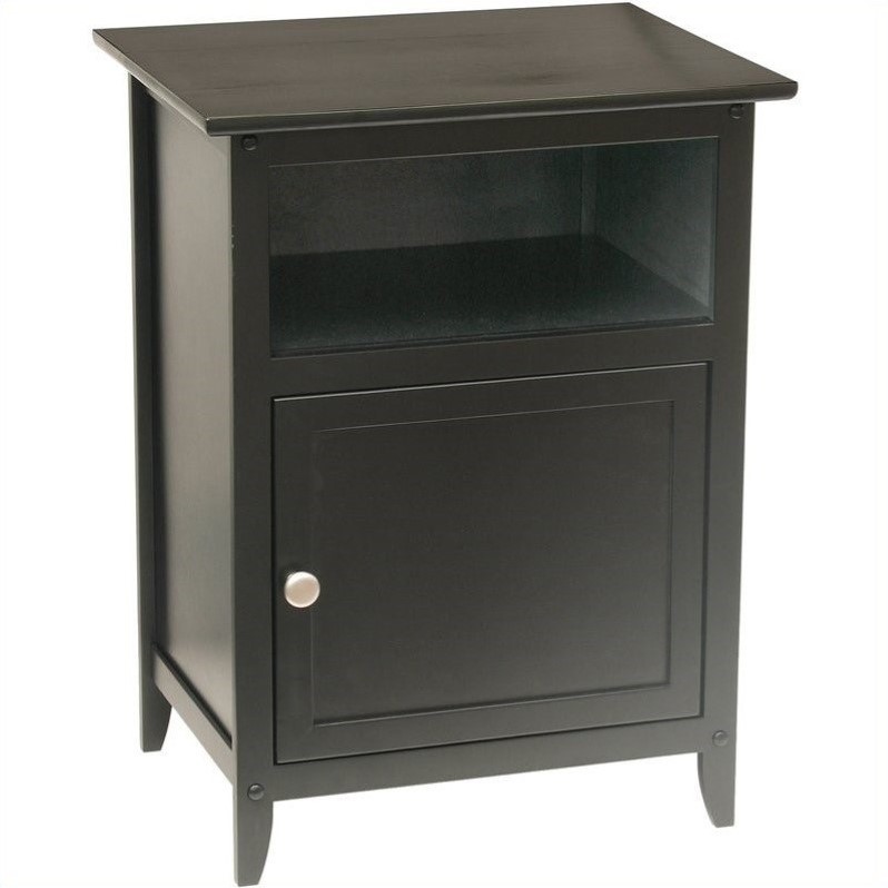 Solid Wood End Table in Black - 20115